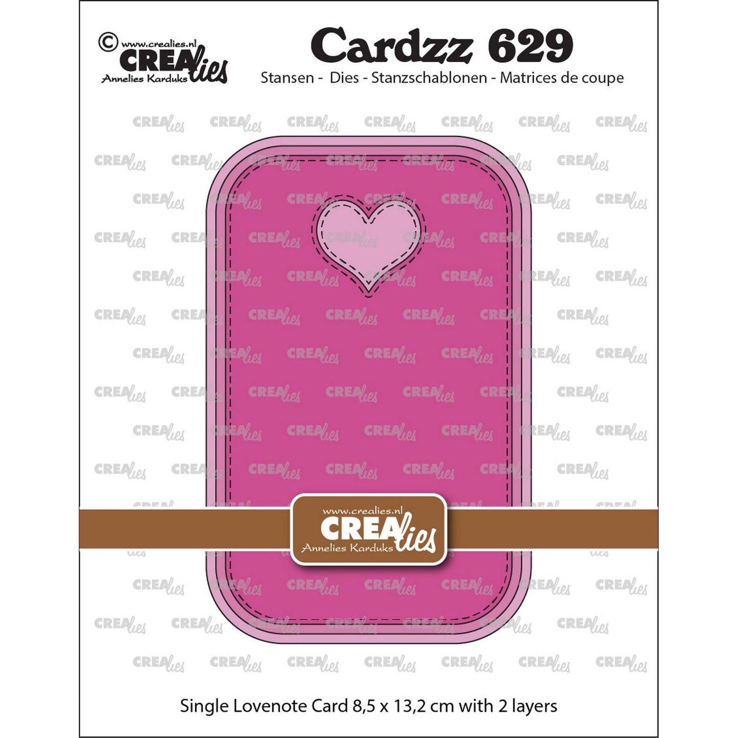 Crealies • cardzz carte unique découpée lovenote