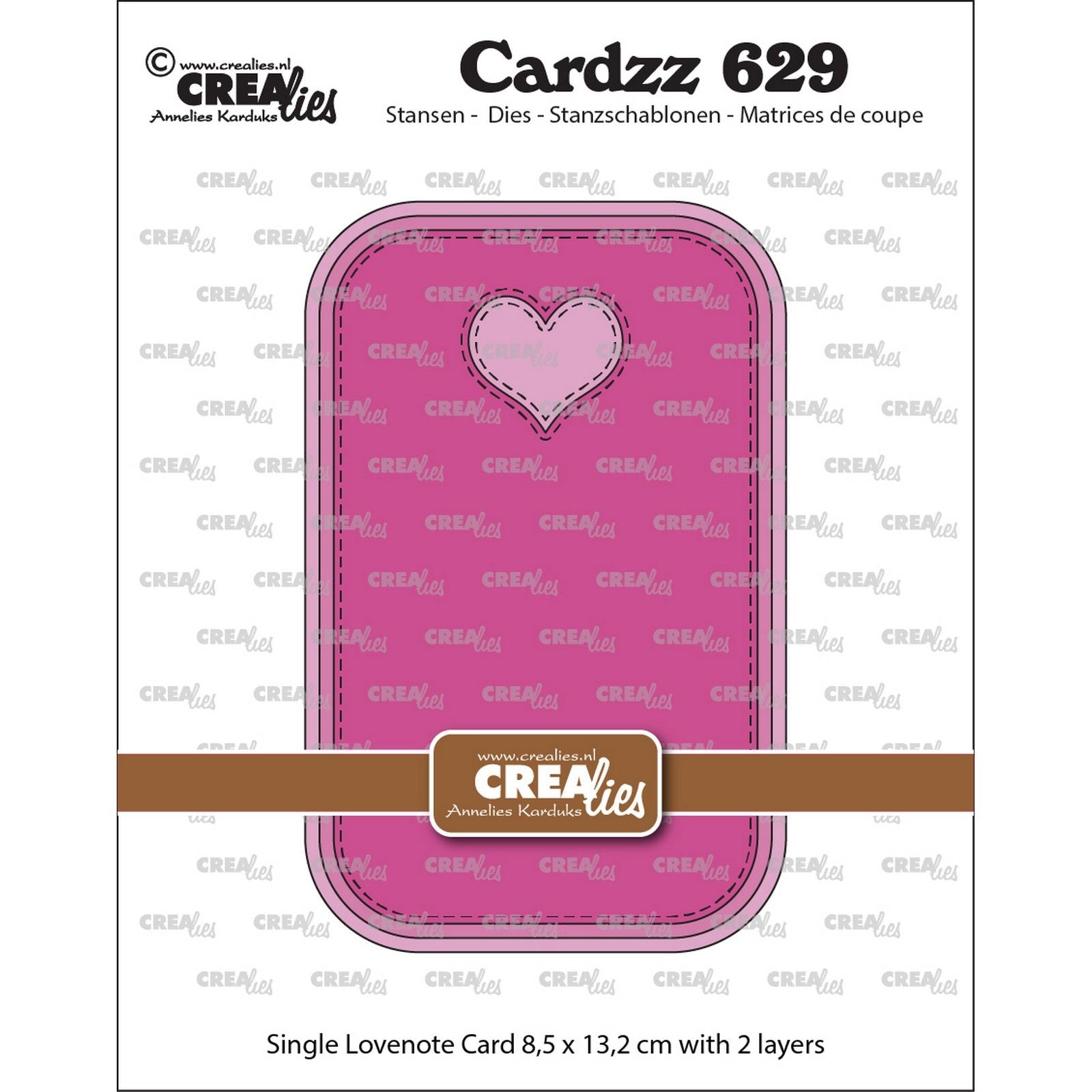 Crealies • cardzz carte unique découpée lovenote