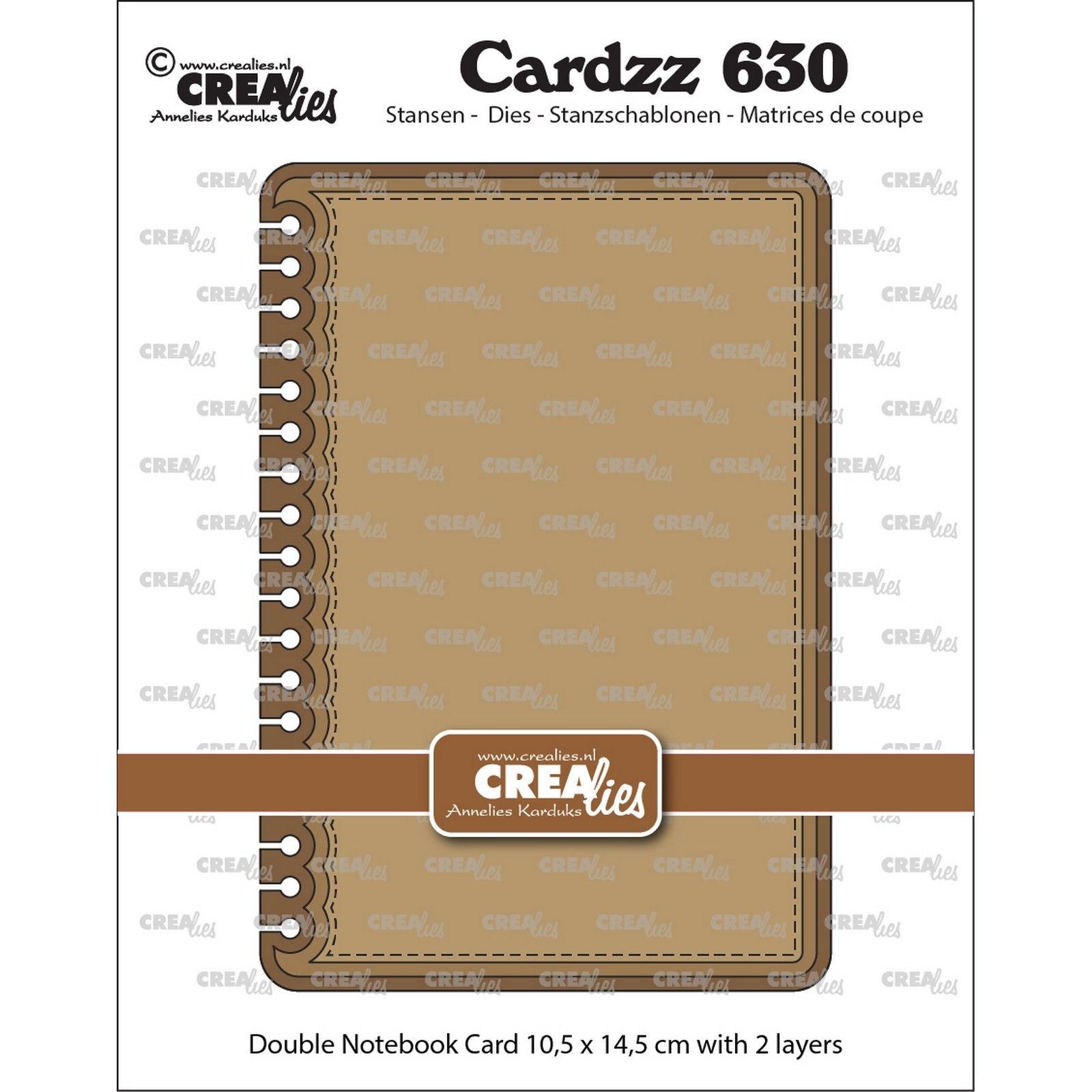 Crealies • Carnet double carte découpé cardzz 10,5x14,5 cm avec coins arrondis