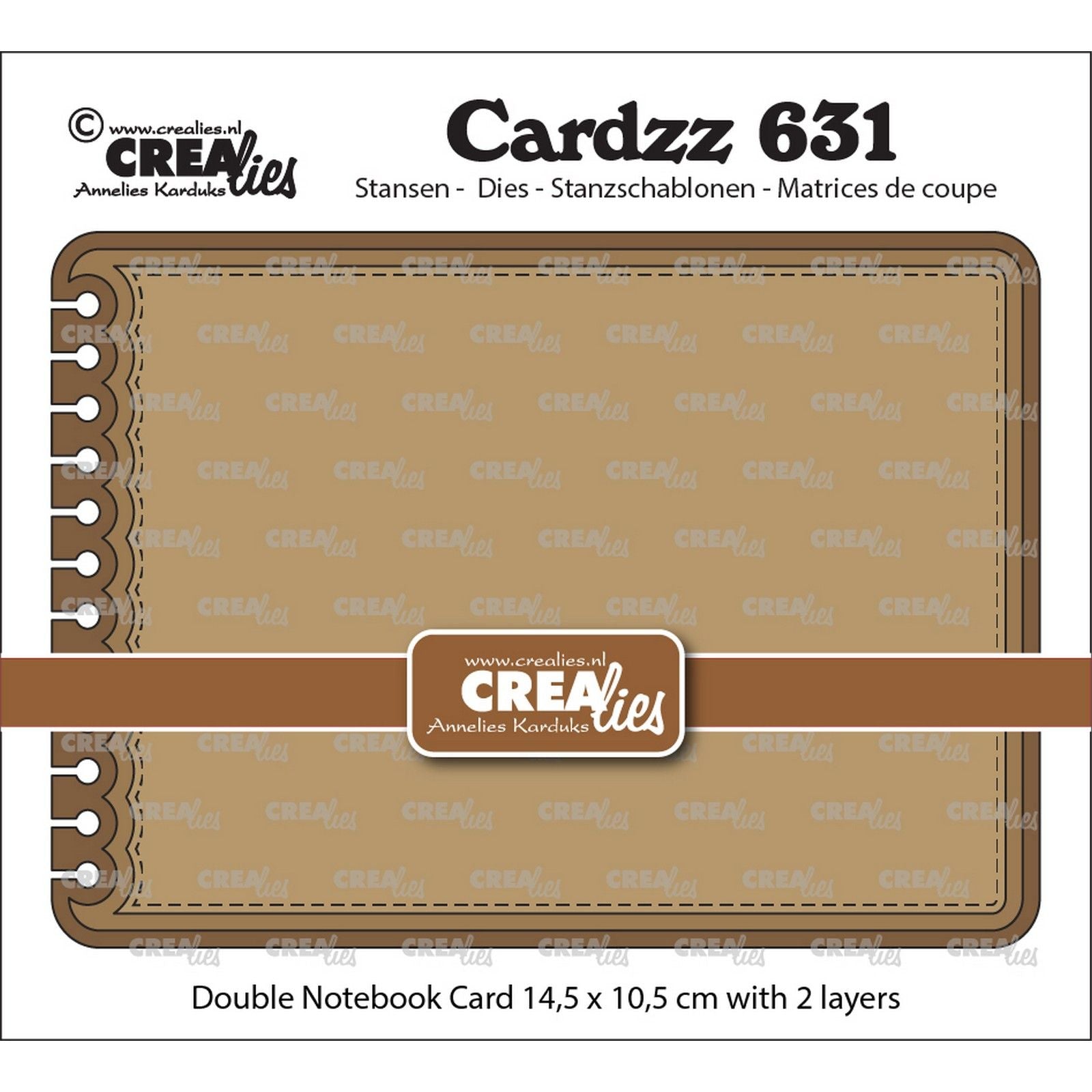 Crealies • Carnet double carte découpé cardzz 14,5x10,5cm avec coins arrondis