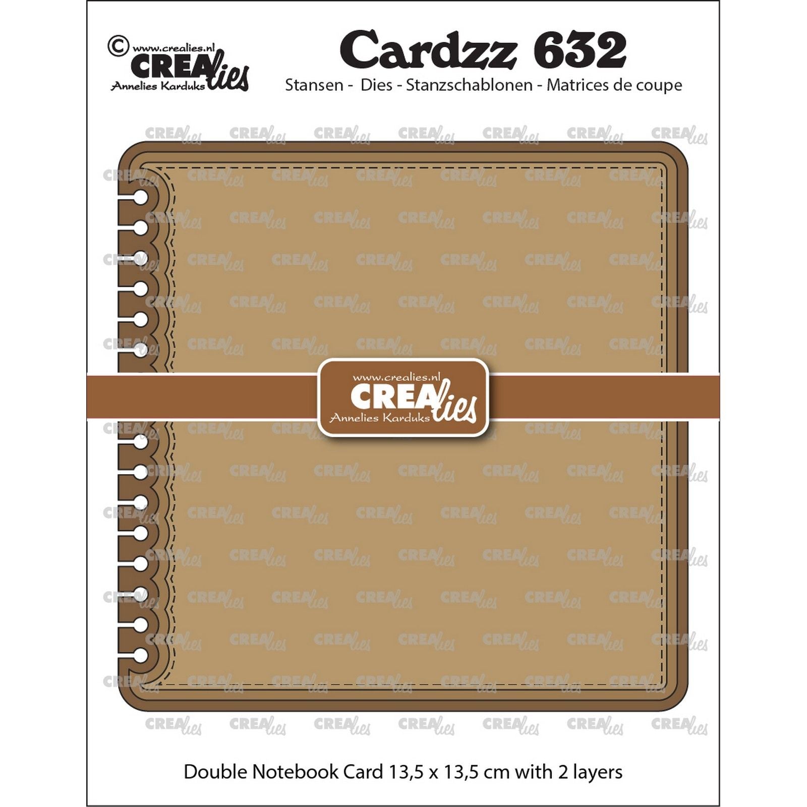 Crealies • Carnet double carte découpé cardzz 13,5x13,5cm avec coins arrondis