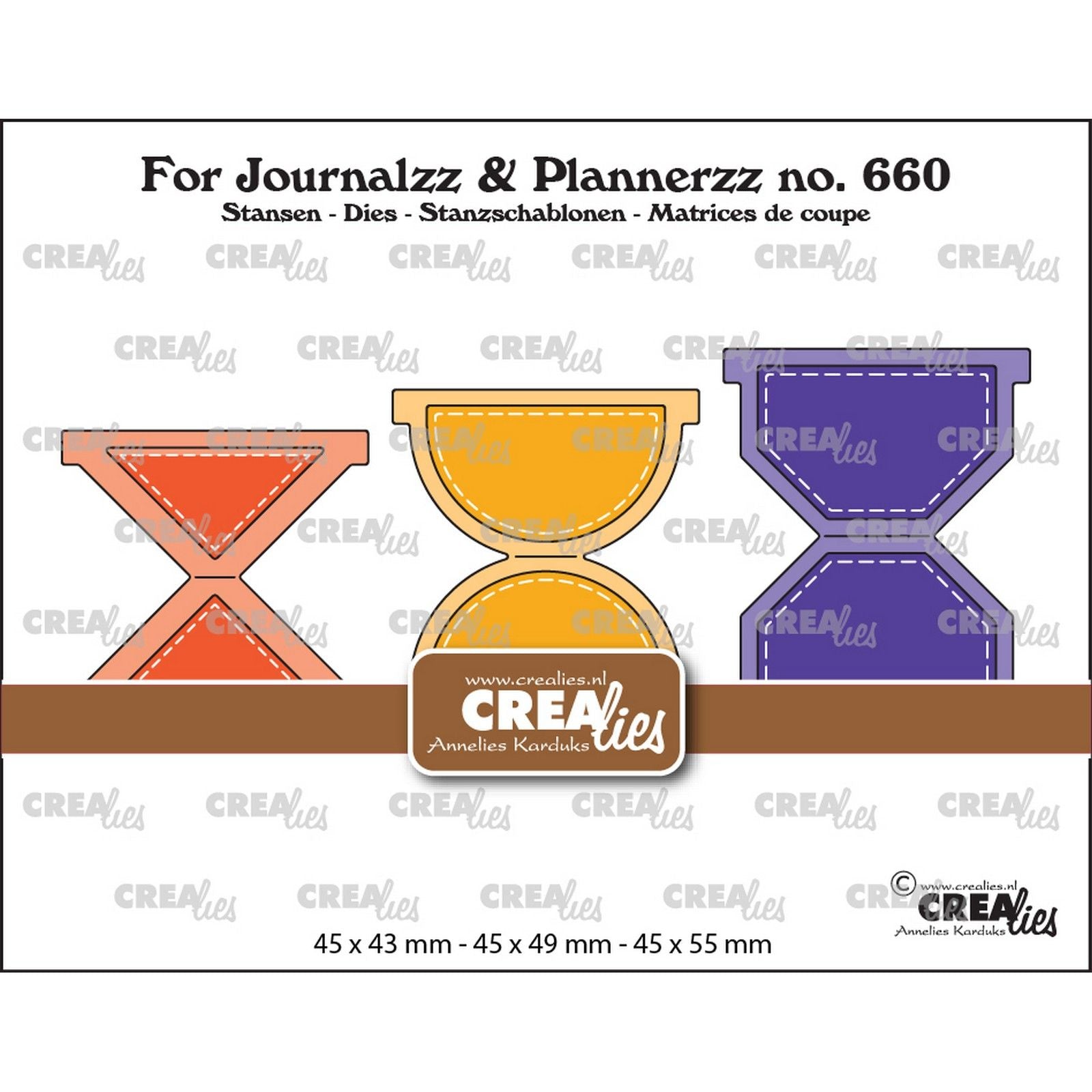 Crealies • Les onglets journalzz planificateurzz définissent un