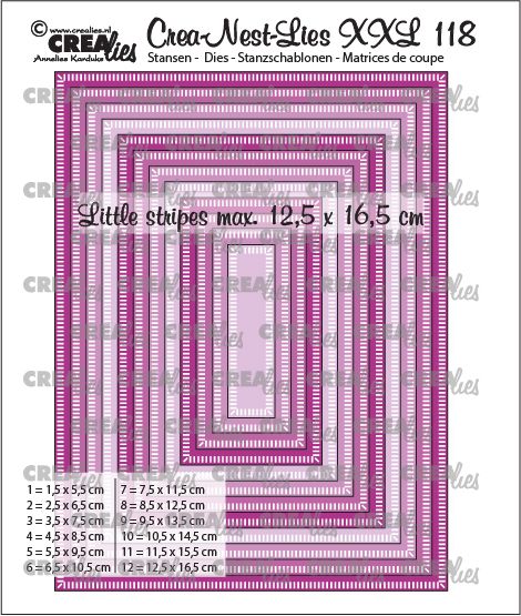 Crealies • crea-nest-lies xxl gabarit de découpe rectangles avec petites rayures
