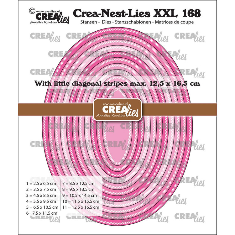 Crealies • crea-nest-lies xxl moules de découpe ovales petites rayures diagonales