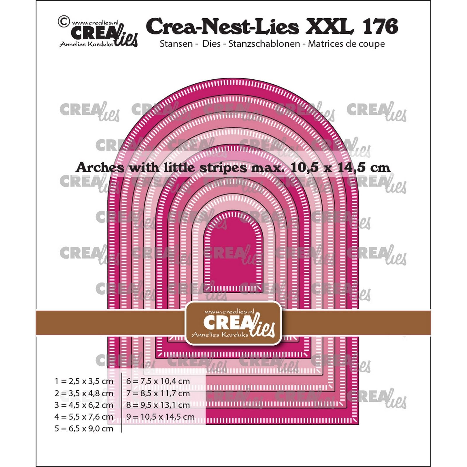 Crealies • crea-nest-lies xxl matrices de découpe arcs à petites rayures