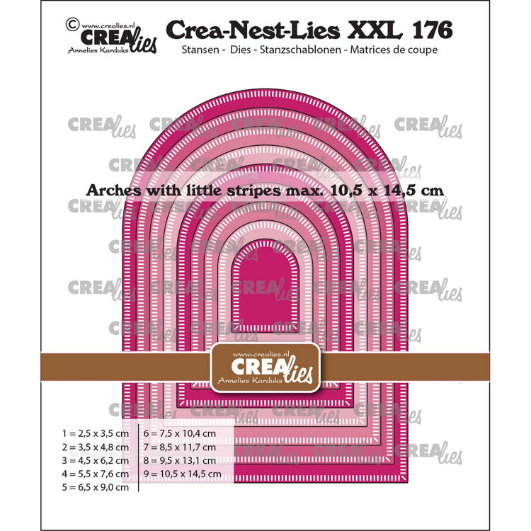 Crealies • crea-nest-lies xxl matrices de découpe arcs à petites rayures