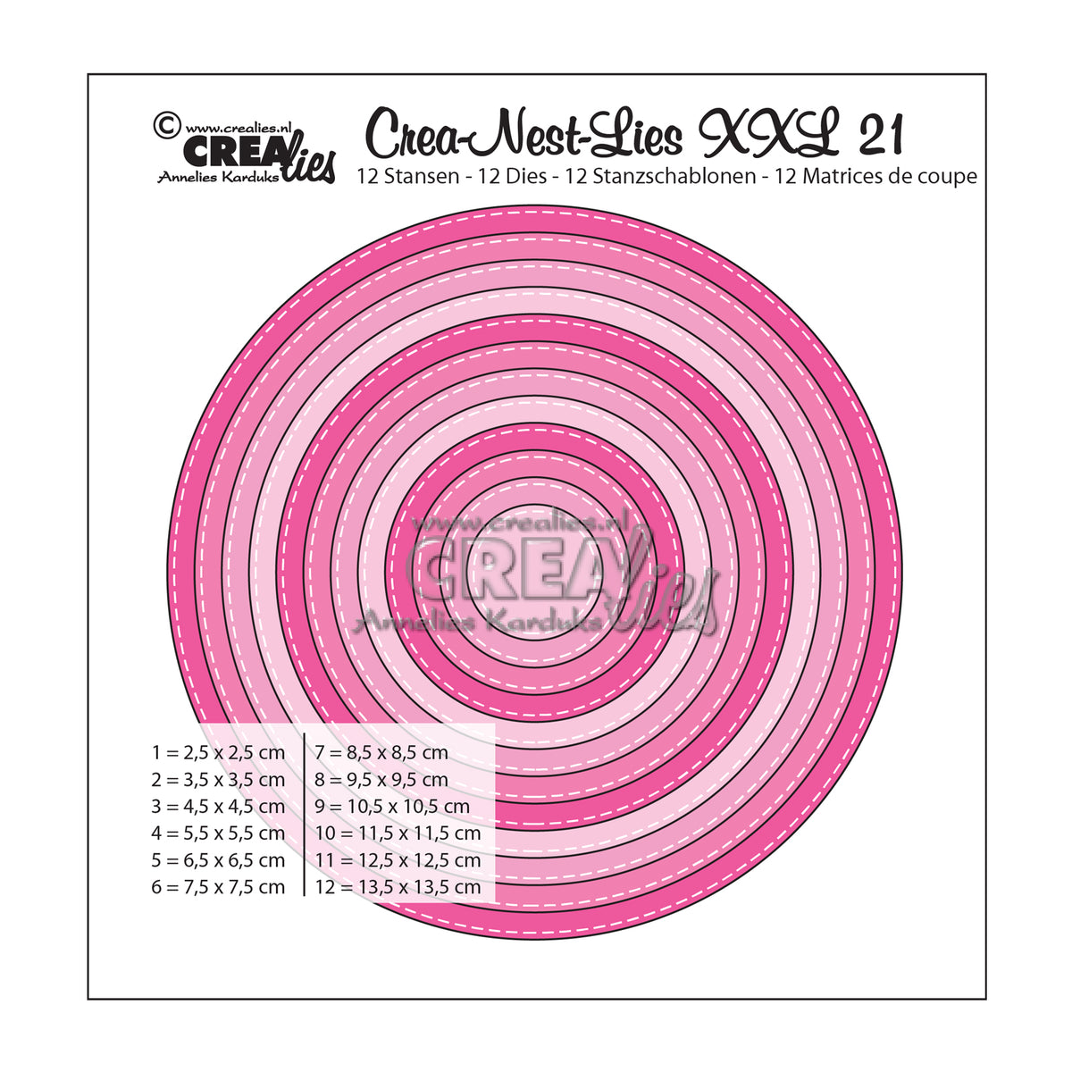Crealies • crea-nest-lies xxl gabarit de découpe n°21 cercles