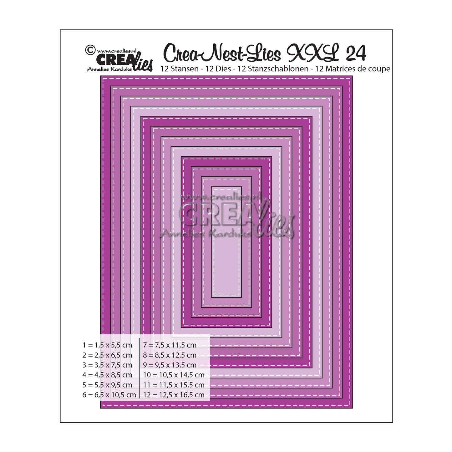 Crealies • crea-nest-lies xxl gabarit de découpe n°24 rectangles