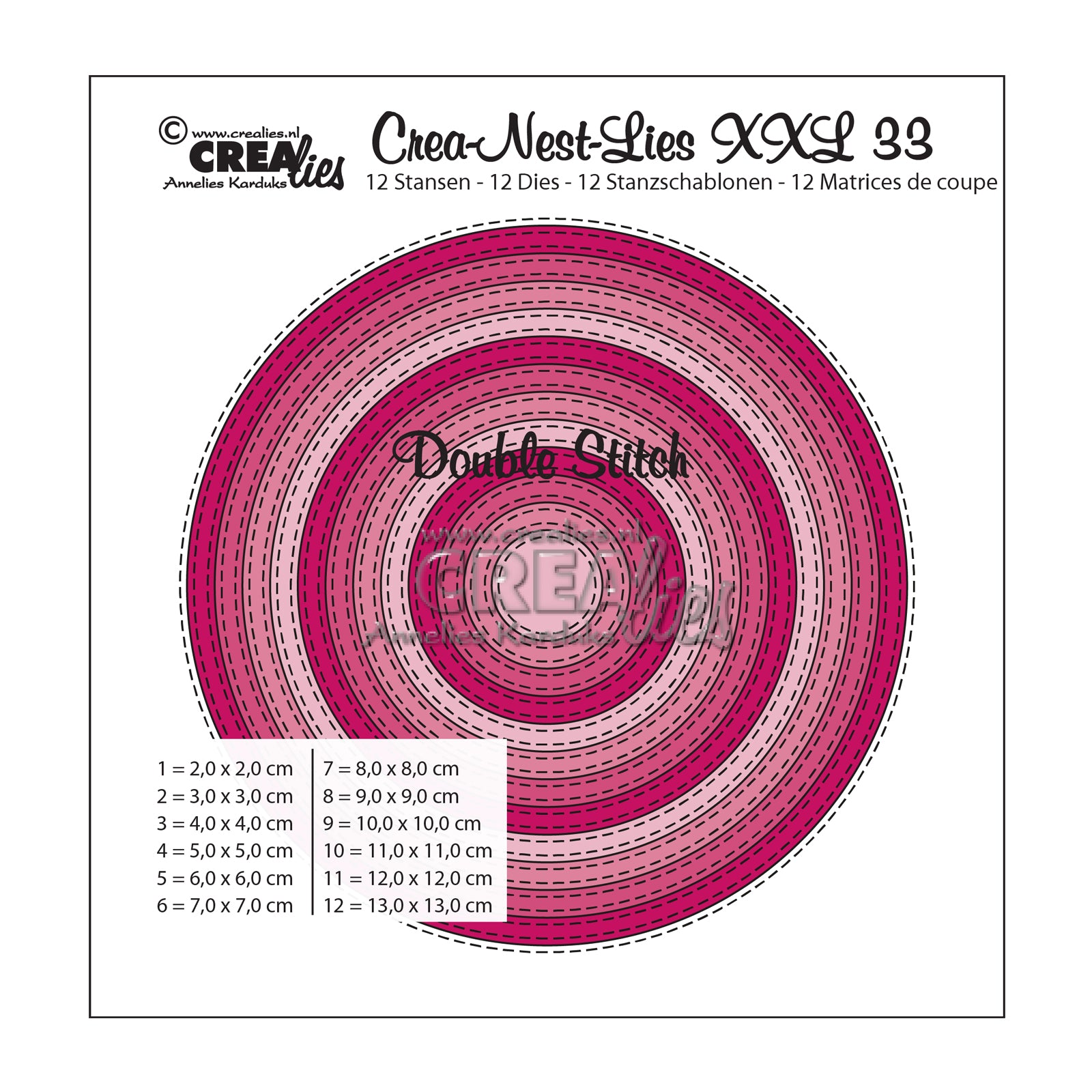 Crealies • gabarit de découpe crea-nest-lies xxl n°33 cercles