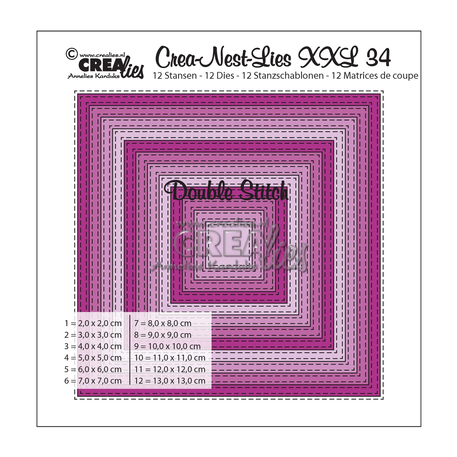 Crealies • crea-nest-lies xxl gabarit de découpe n°34 carré
