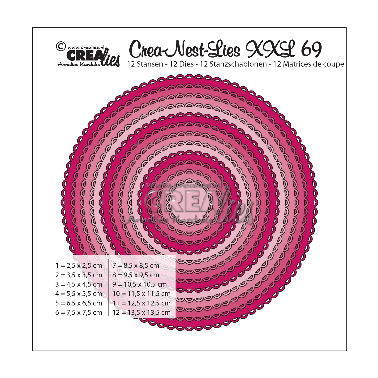 Crealies • gabarit de découpe crea-nest-lies xxl n°69 cercles