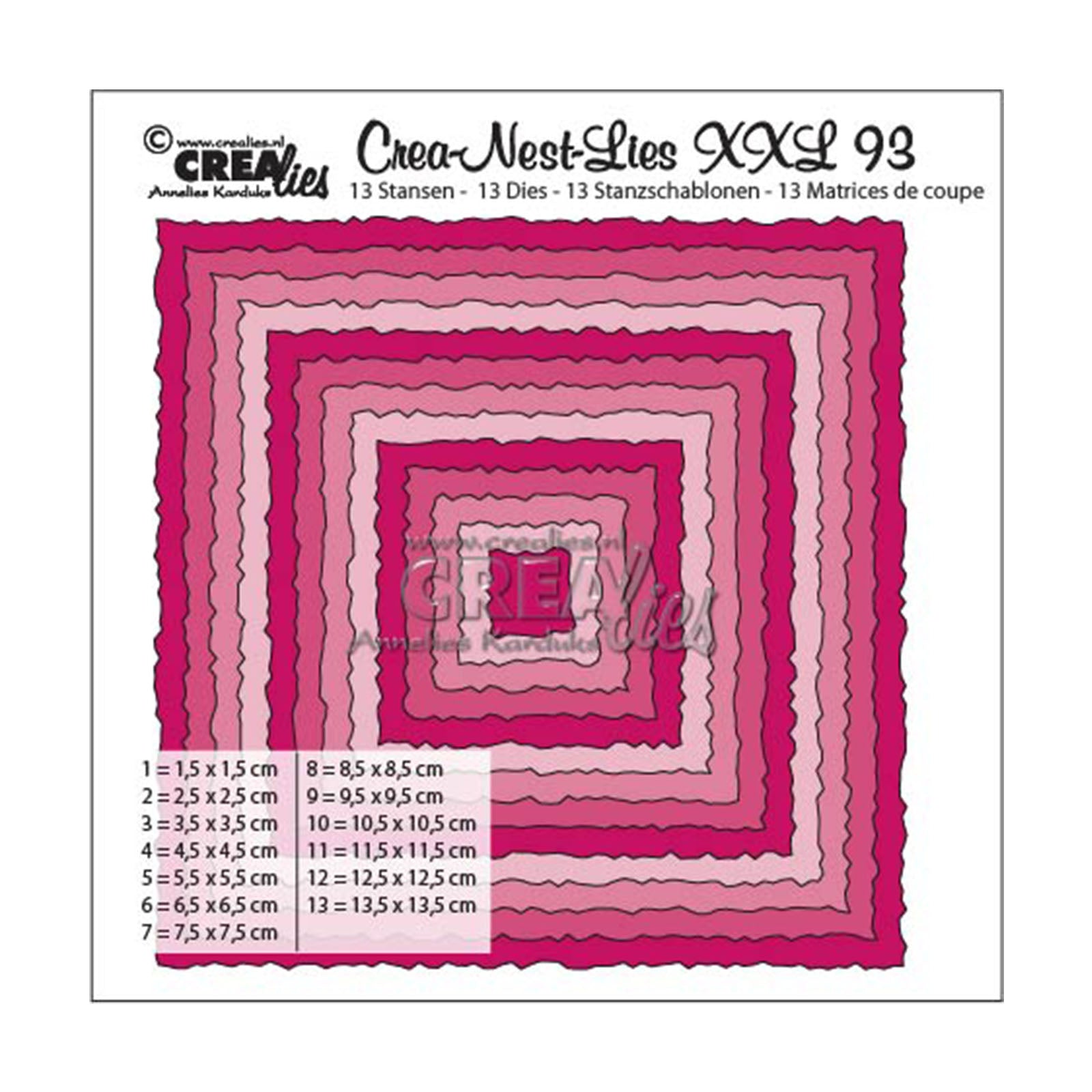 Crealies • crea-nest-lies carrés xxl avec bords bruts