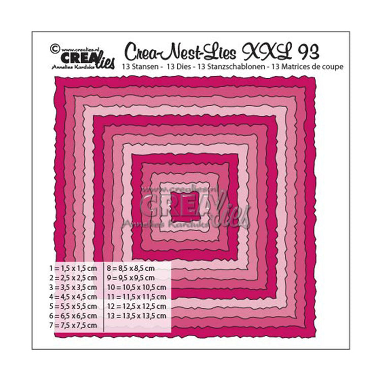 Crealies • crea-nest-lies carrés xxl avec bords bruts
