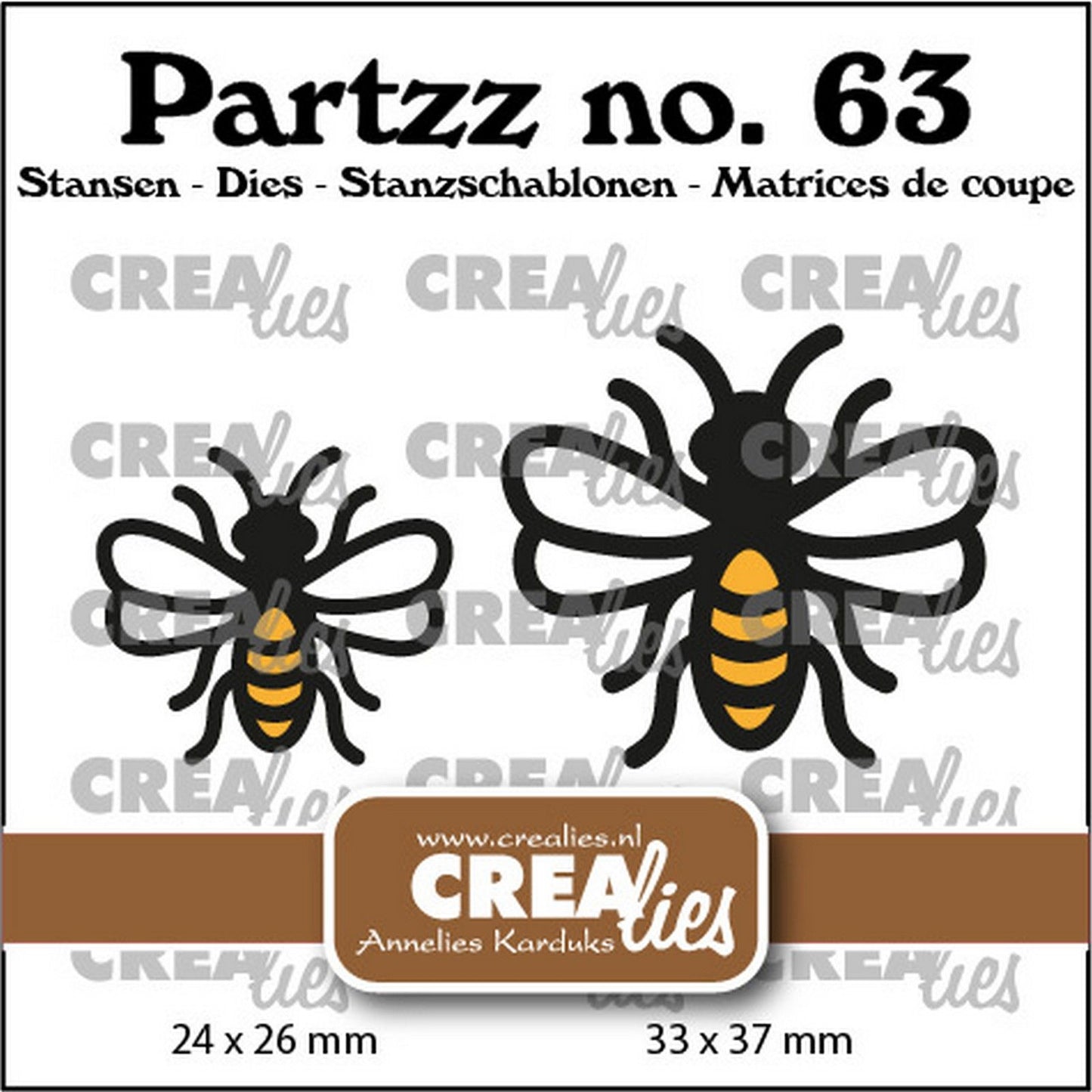 Crealies • partzz moules à découper abeilles petites et moyennes