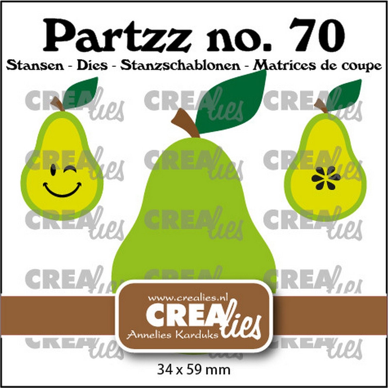 Crealies • gabarit de découpe partzz poire grande