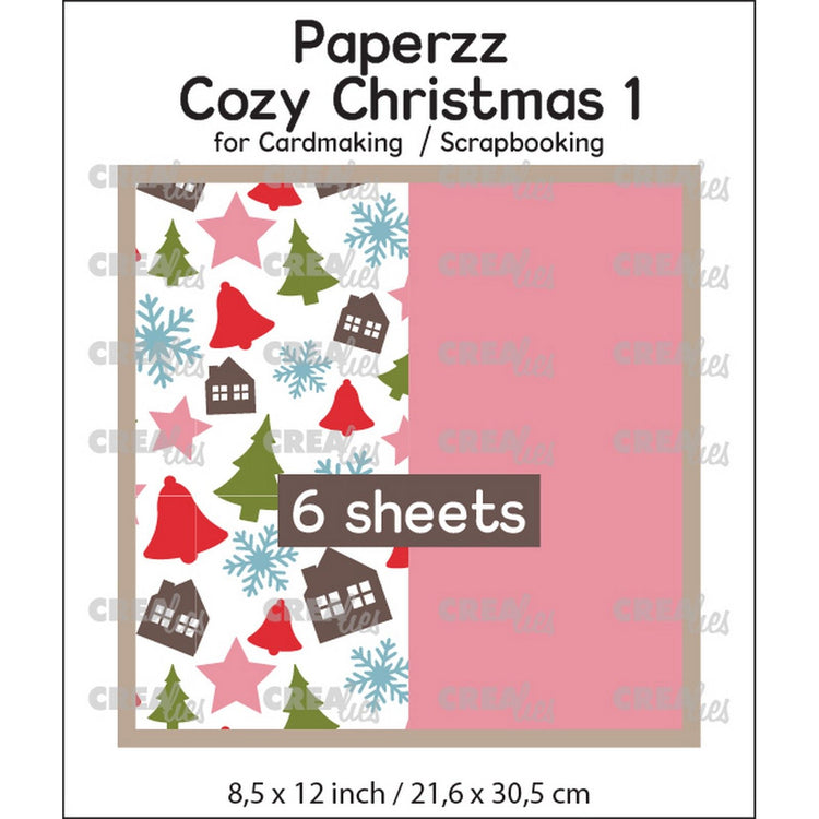 Crealies • paperzz 6x drap de Noël douillet 1 : divers + rose