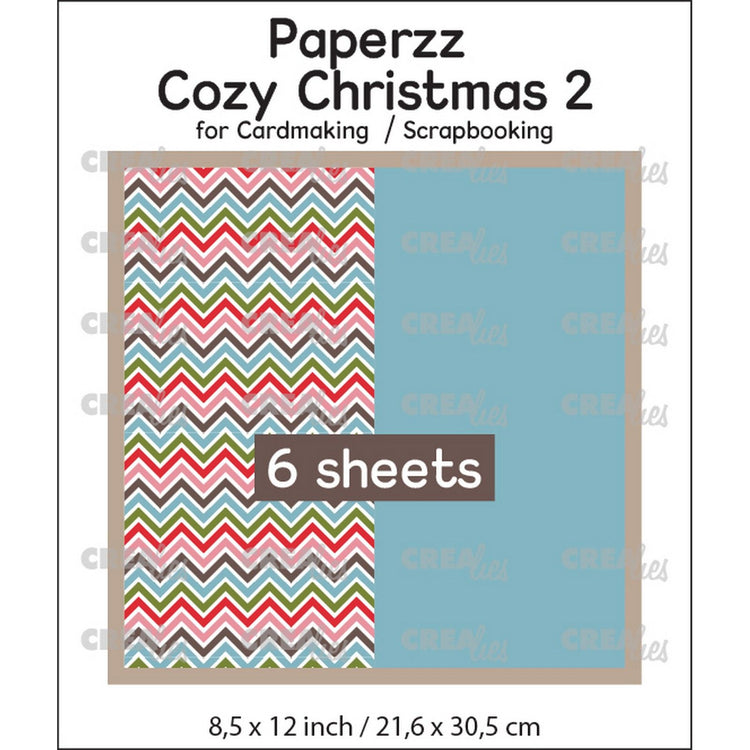 Crealies • paperzz 6x drap de Noël douillet 2 : zigzag + bleu