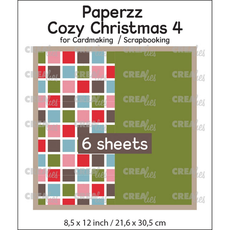 Crealies • paperzz 6x drap de Noël douillet 4 : carrés + vert