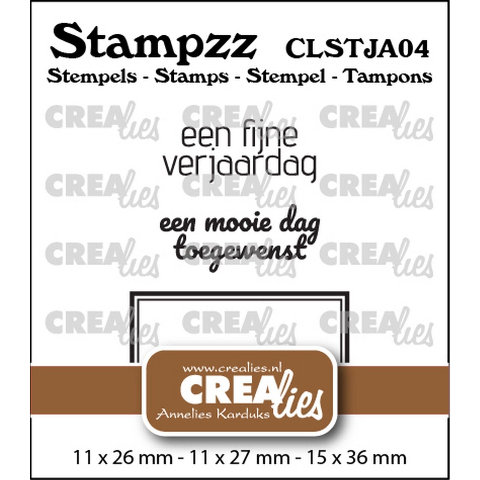 Crealies • set de tampons stampzz anniversaire 04 : 2 textes + 1 étiquette tag