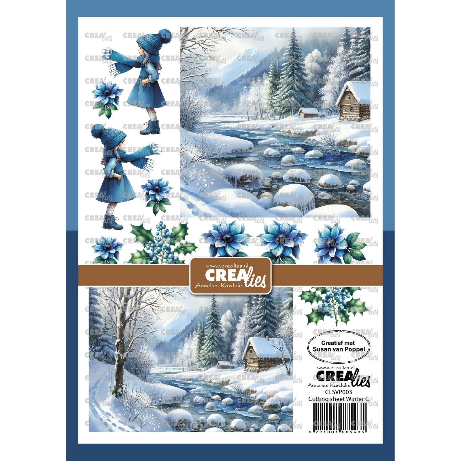 Crealies • feuille découpée hiver c 8 feuilles