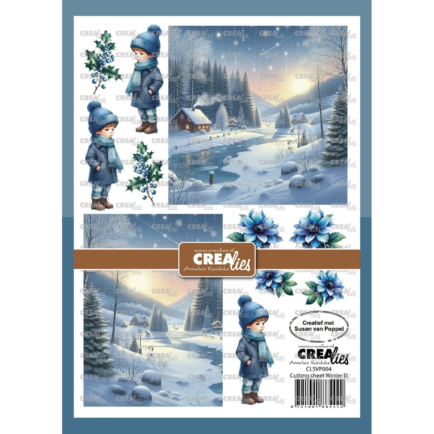 Crealies • feuille découpée hiver d 8 feuilles