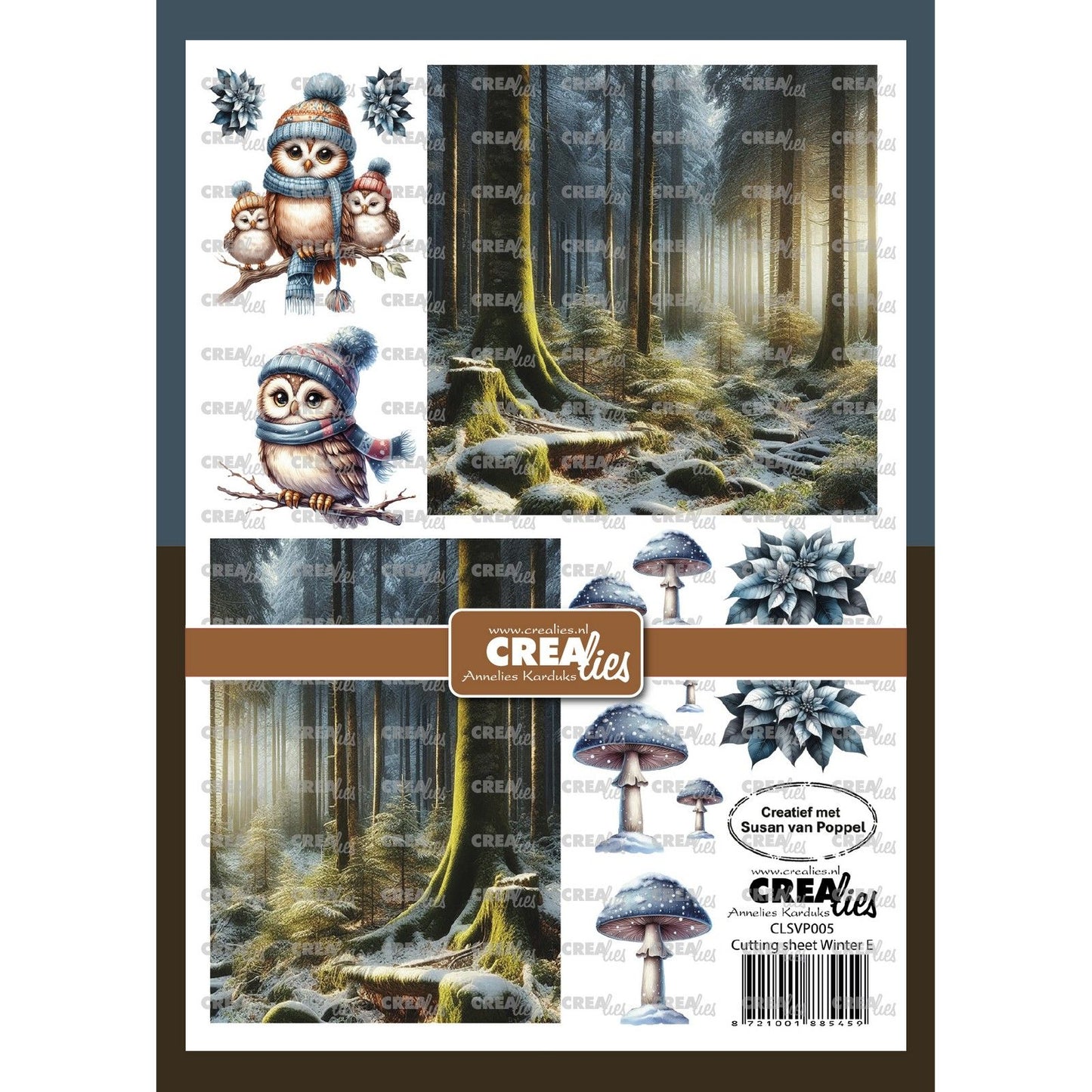 Crealies • feuille découpée hiver e 8 feuilles