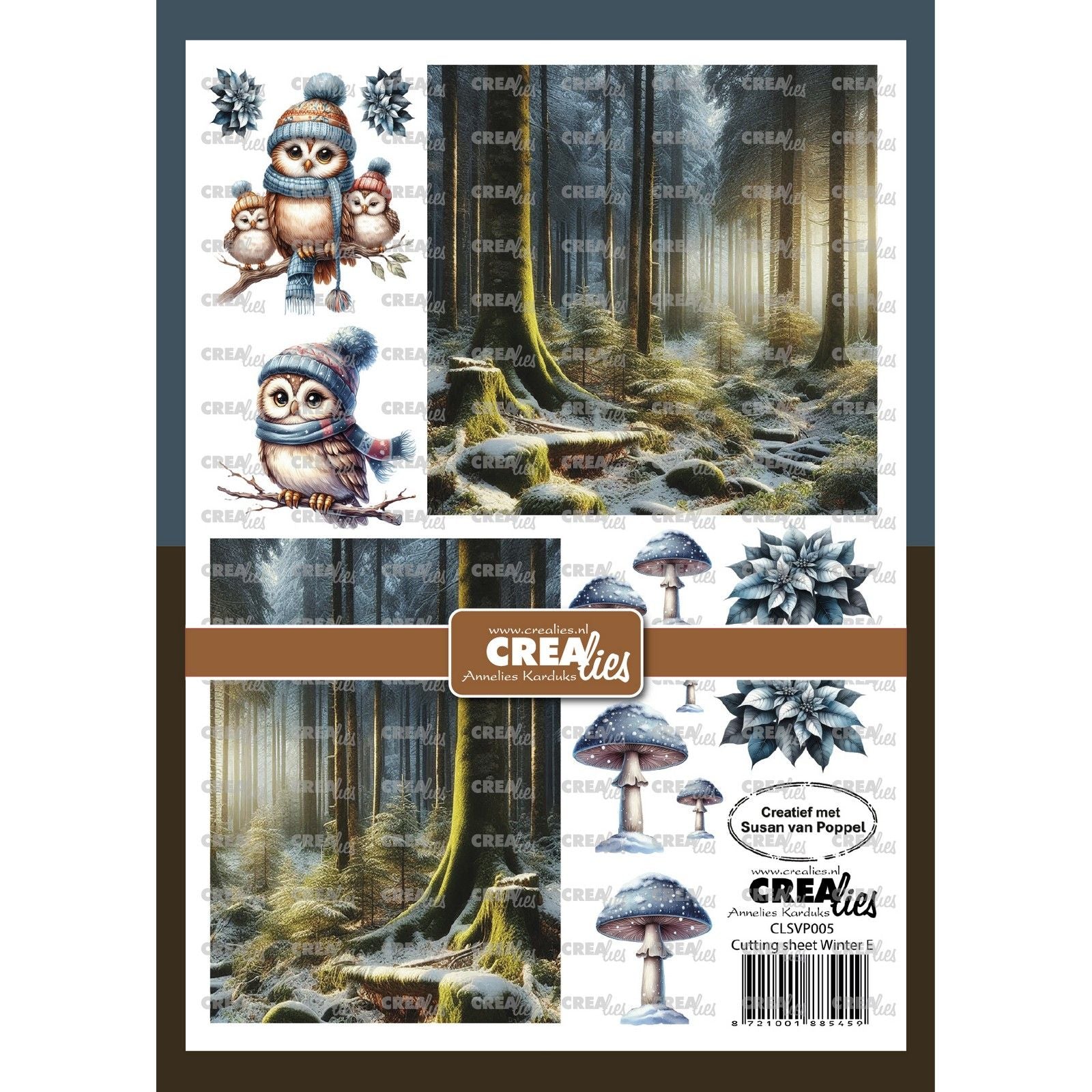Crealies • feuille découpée hiver e 8 feuilles