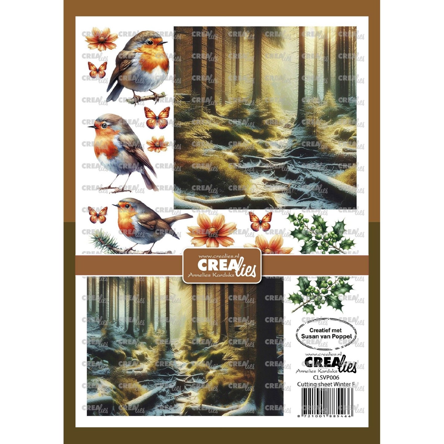 Crealies • feuille découpée hiver f 8 feuilles
