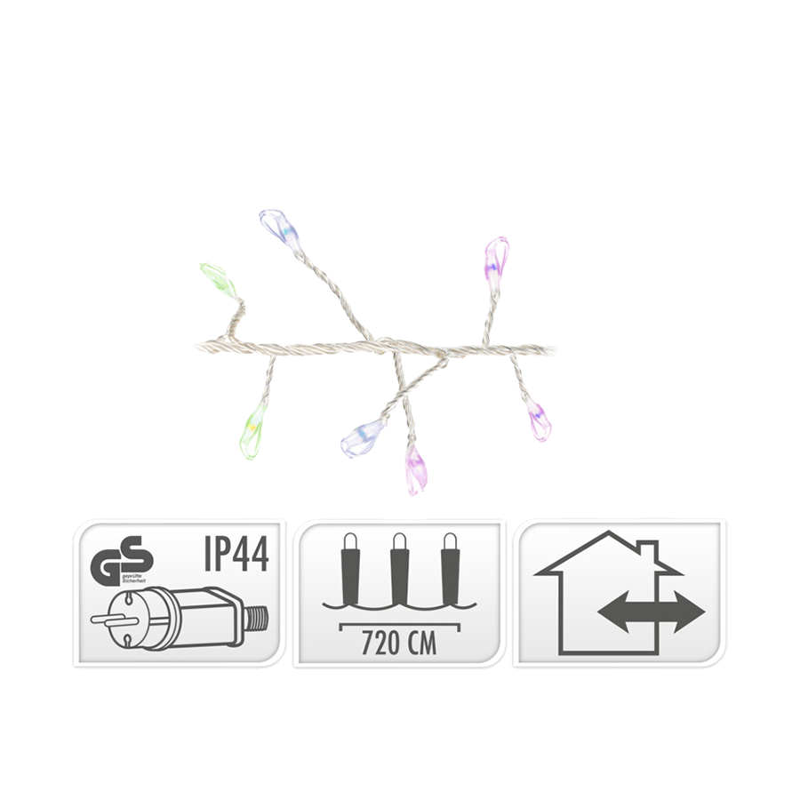 Fil de cluster LED multicolore 720 LED 720cm
