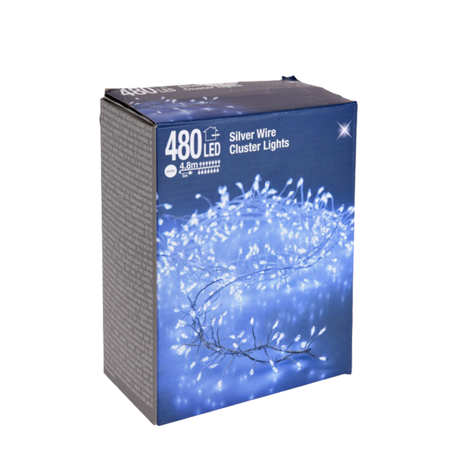 Fil de cluster blanc 480 LED 480cm