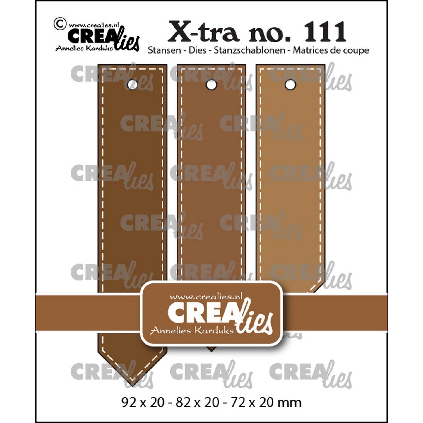 Crealies • Etiquettes extra pointues avec ligne de couture
