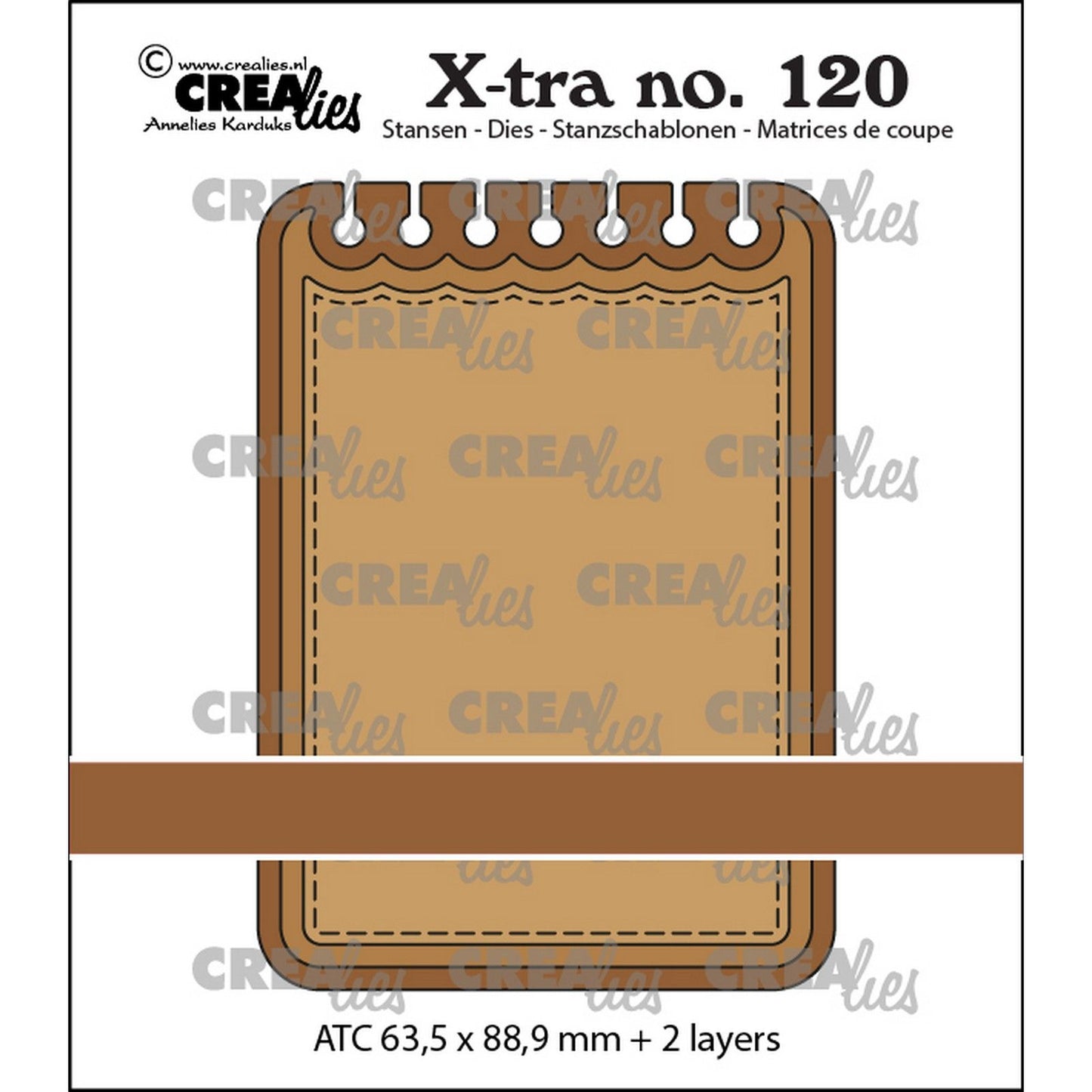 Crealies • Carnet atc découpé xtra horizontal