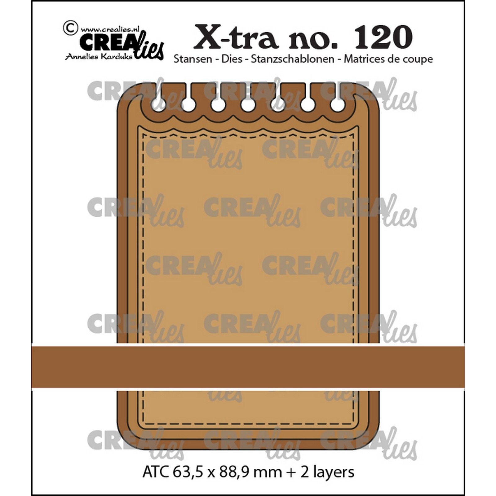 Crealies • Carnet atc découpé xtra horizontal