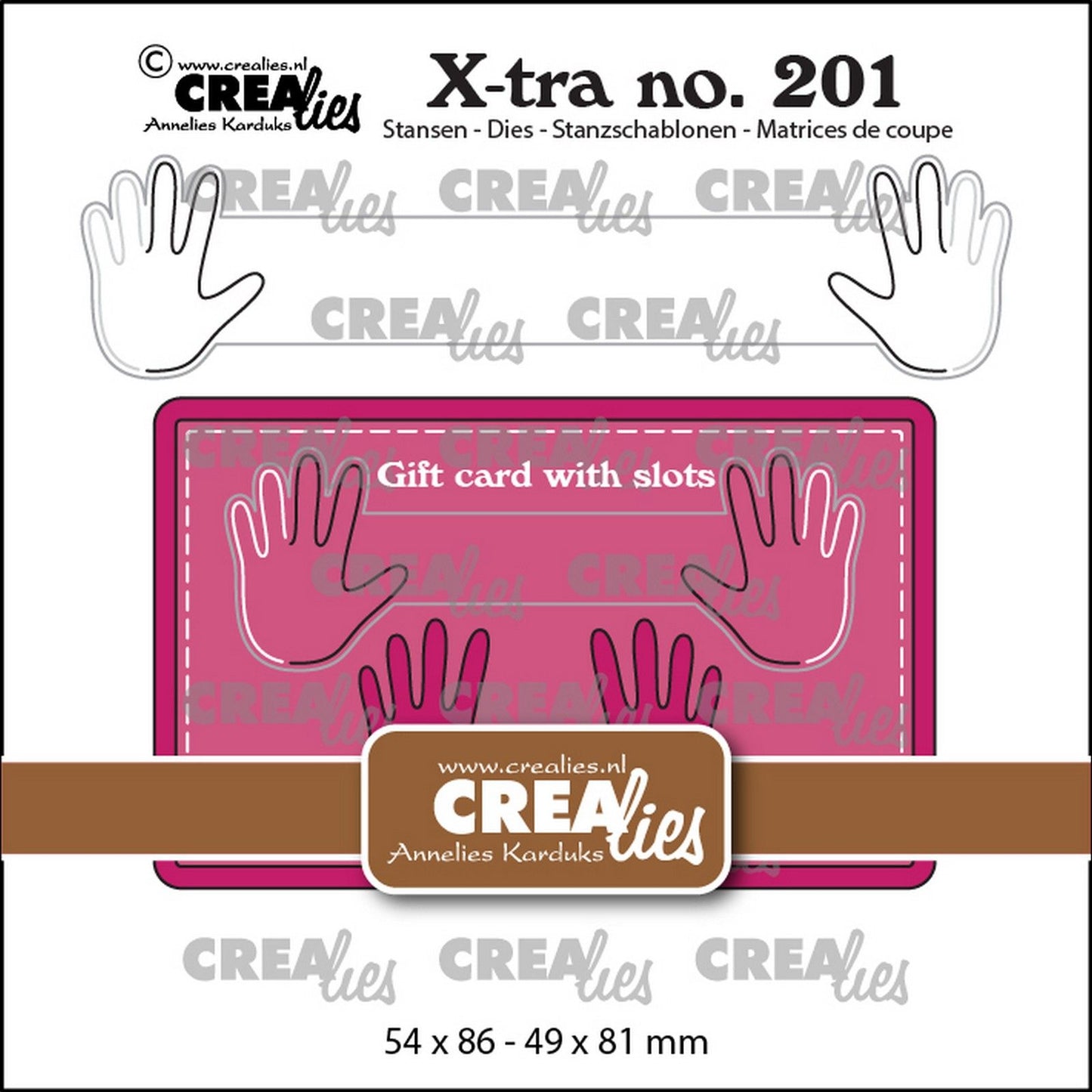 Crealies • carte cadeau xtra avec système coulissant b