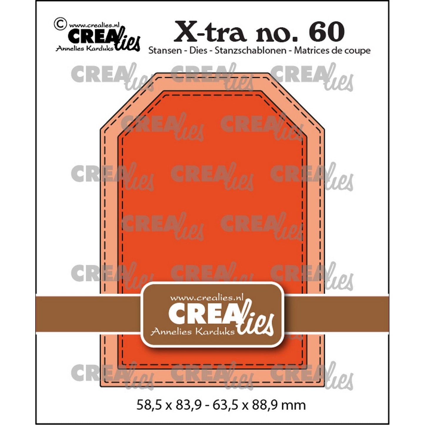 Crealies • étiquette xtra atc avec ligne de surpiqûre