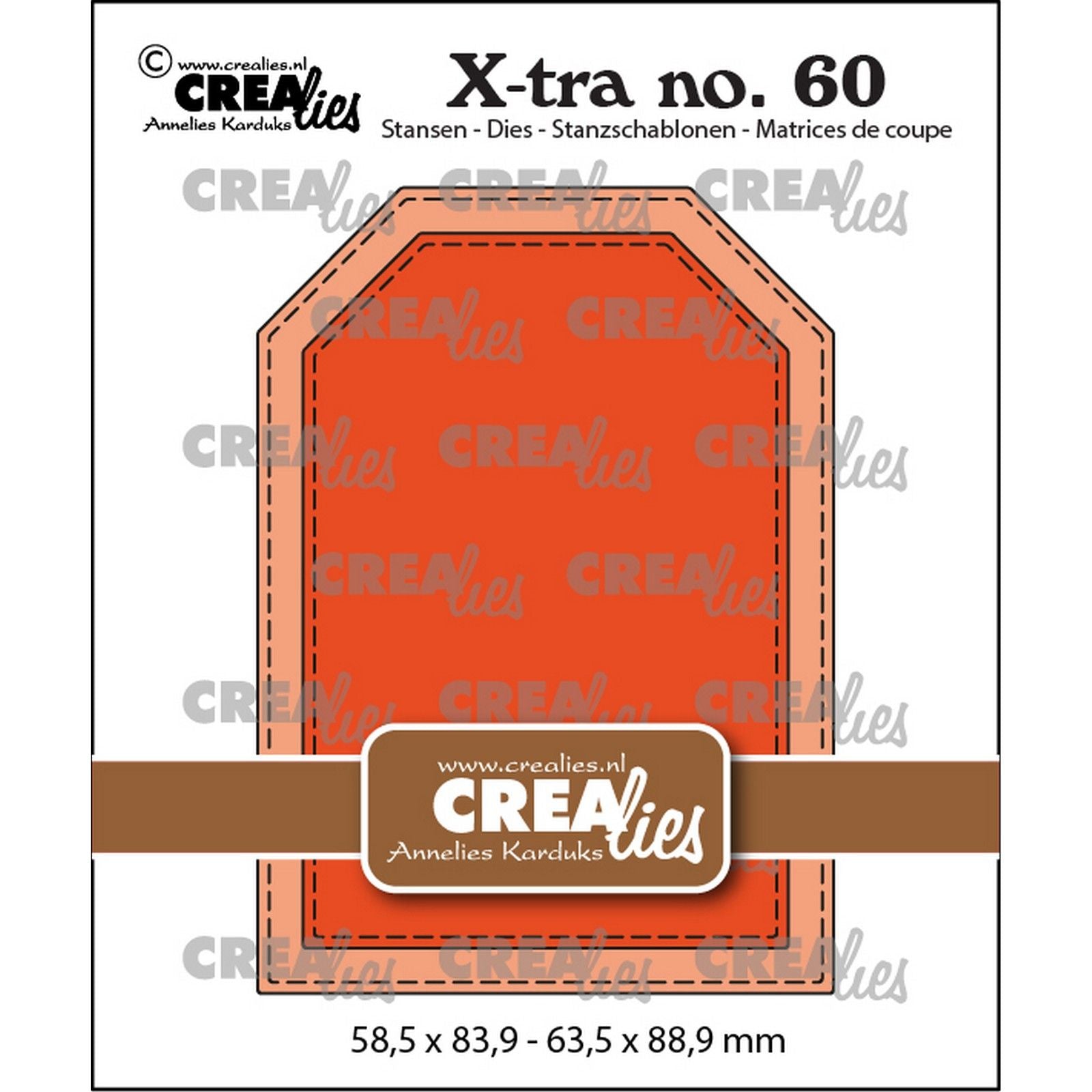 Crealies • étiquette xtra atc avec ligne de surpiqûre