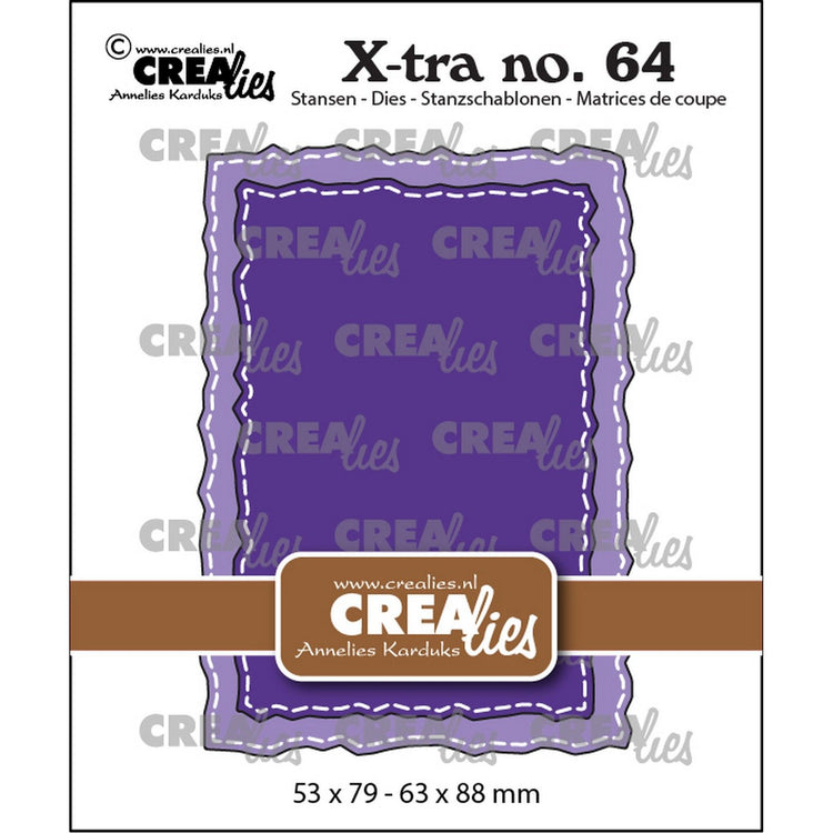 Crealies • Gabarit de découpe X-tra avec bords bruts et ligne de point de verrouillage