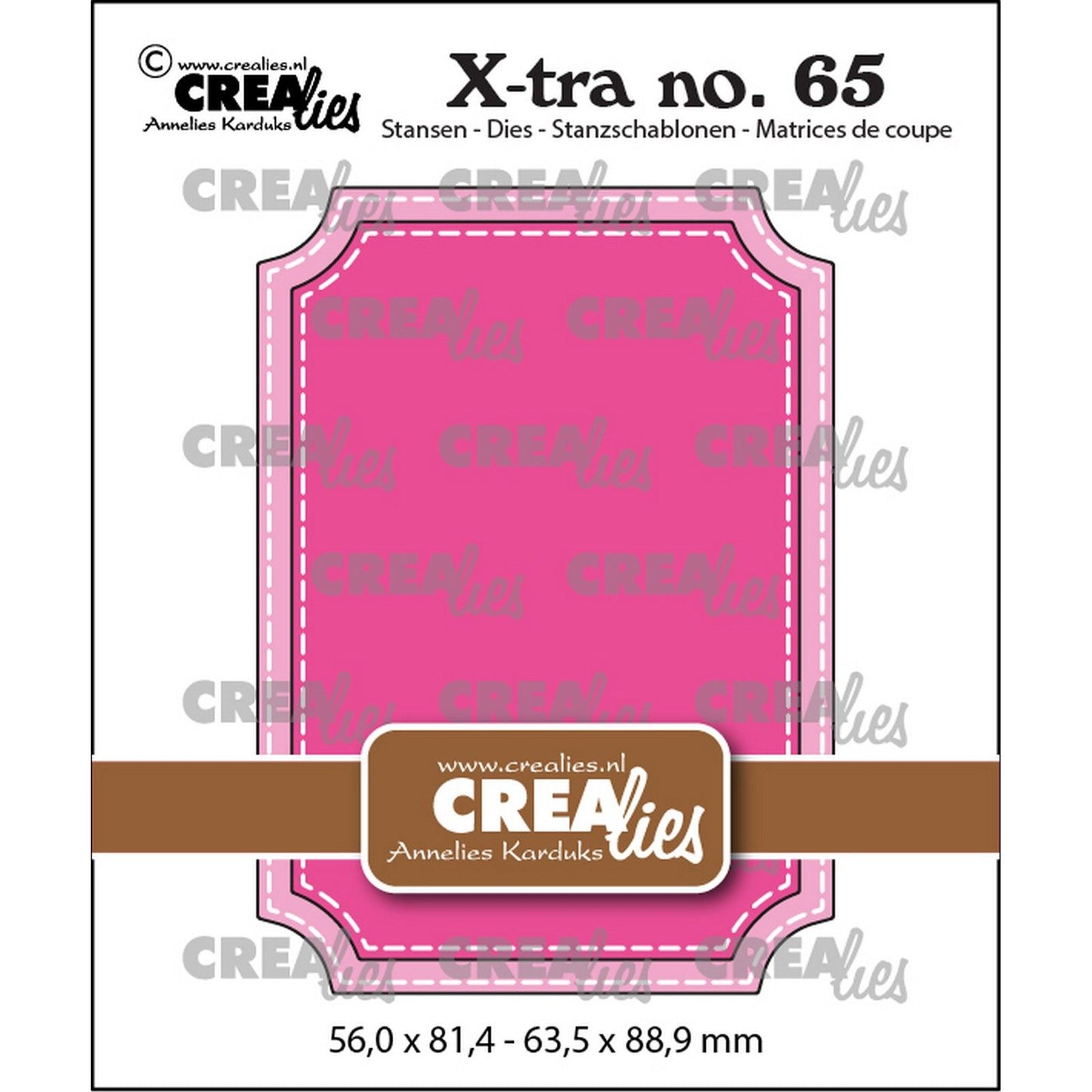 Crealies • Modèle de découpe x-tra ticket atc avec ligne de point de verrouillage