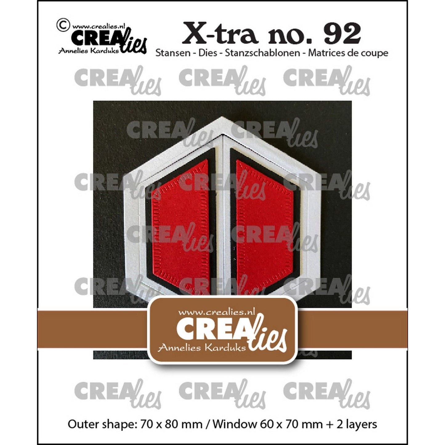 Crealies • fenêtre xtra hexagonale avec volets