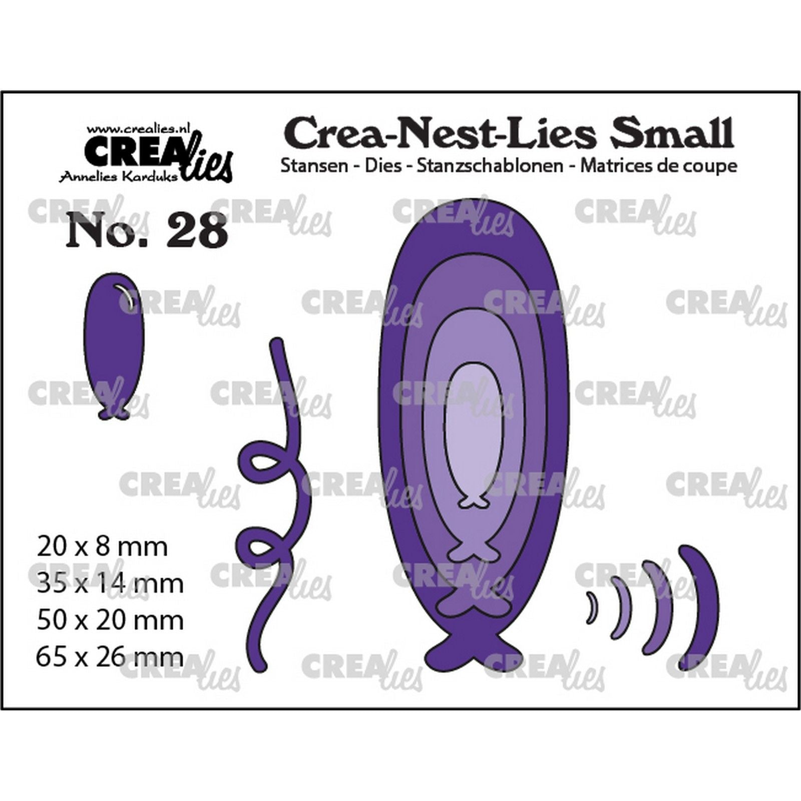 Crealies • crea-nest-lies petits ballons allongés 4x