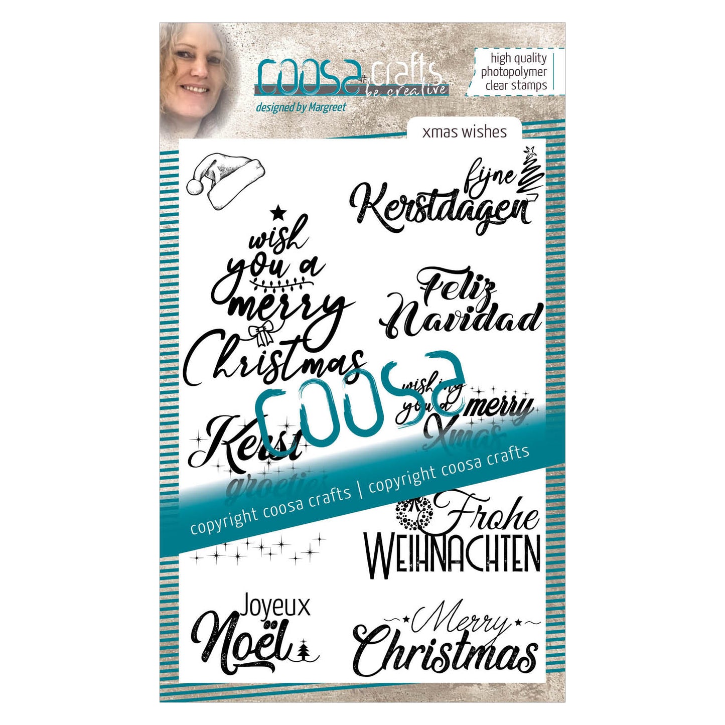 Coosa crafts • tampon transparent #17 voeux de Noël
