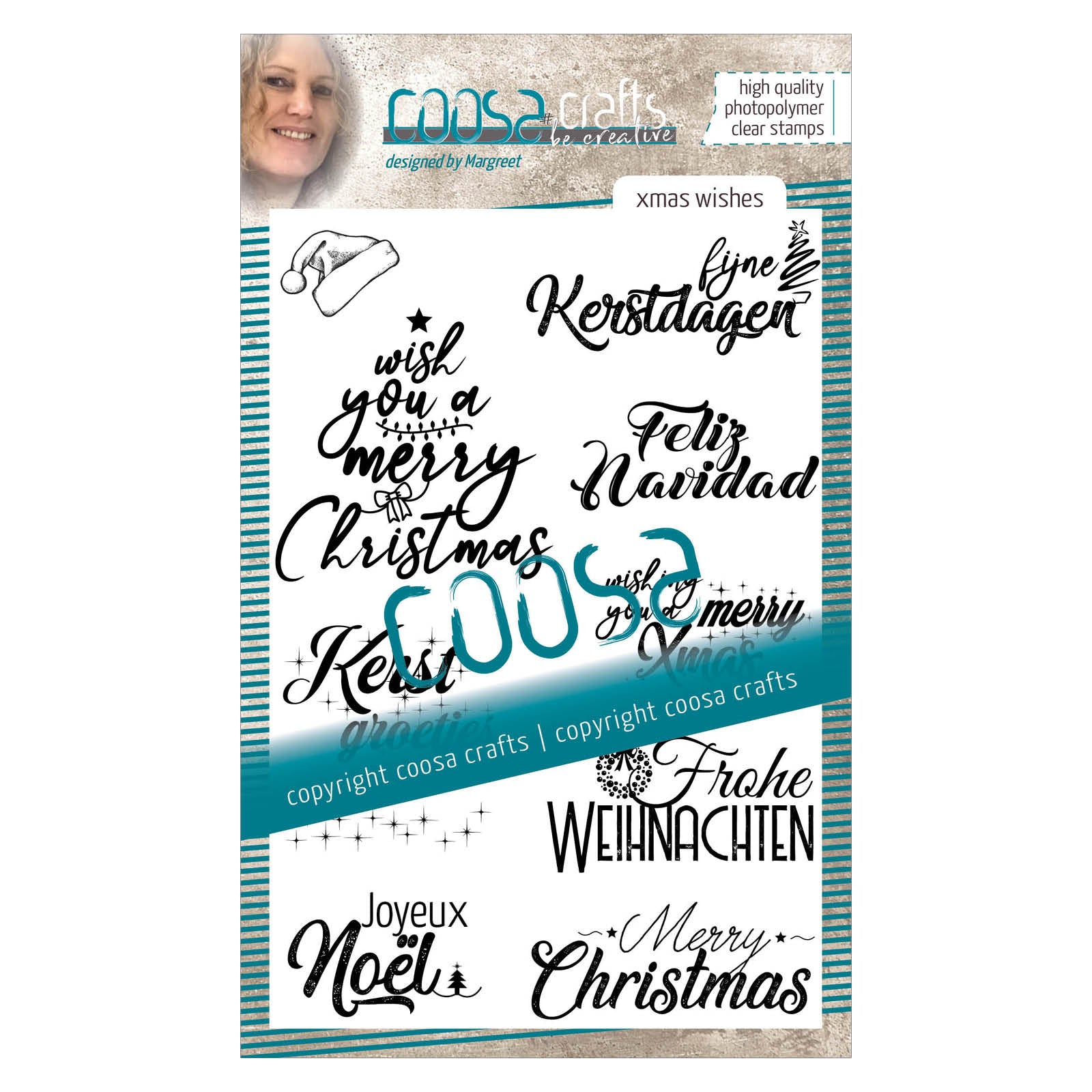 Coosa crafts • tampon transparent #17 voeux de Noël