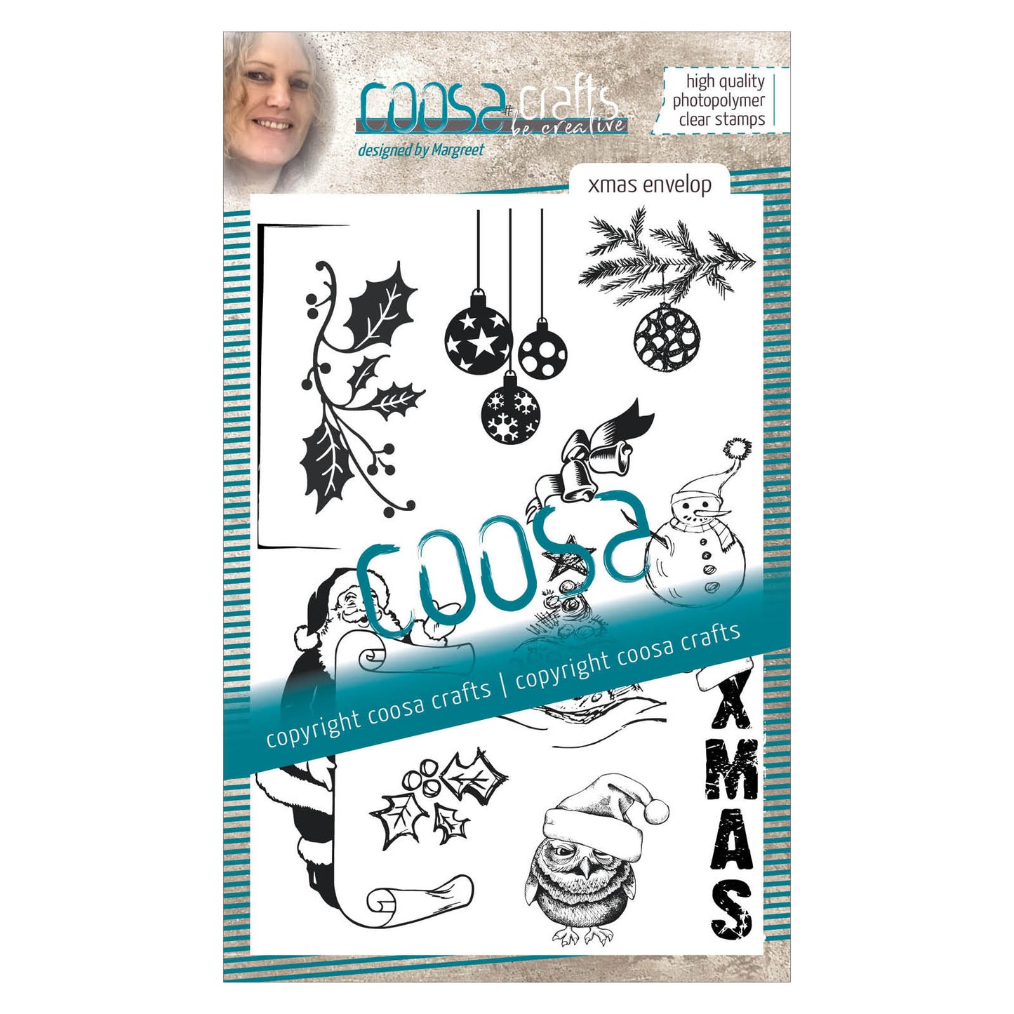 Artisanat Coosa • Timbre transparent #17 Enveloppe de Noël