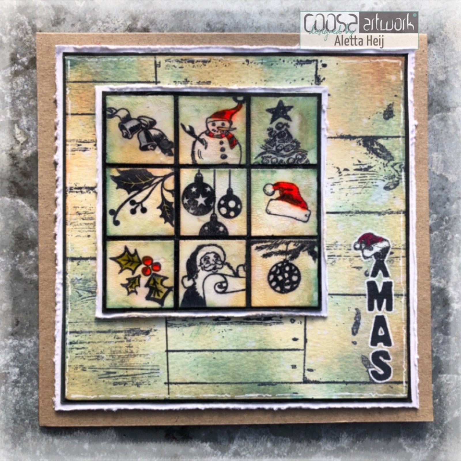 Artisanat Coosa • Timbre transparent #17 Enveloppe de Noël