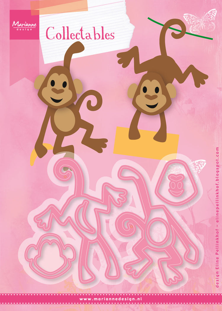 Marianne design • pochoir de découpe et de gaufrage à collectionner, le singe d'eline