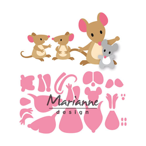 Marianne design • pochoir de découpe et de gaufrage à collectionner La famille des souris d'Eline