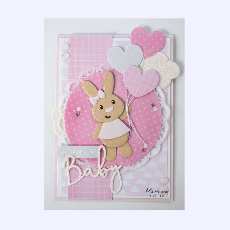 Marianne design • pochoir de découpe et de gaufrage à collectionner Le bébé lapin d'Eline