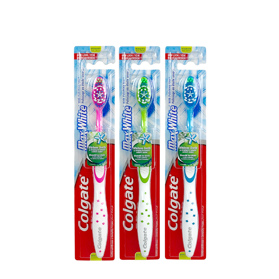 Brosse à dents Colgate max blanche moyenne