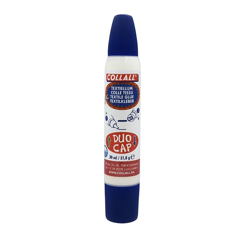 Collall • stylo à colle duo cap colle textile blanc 30ml