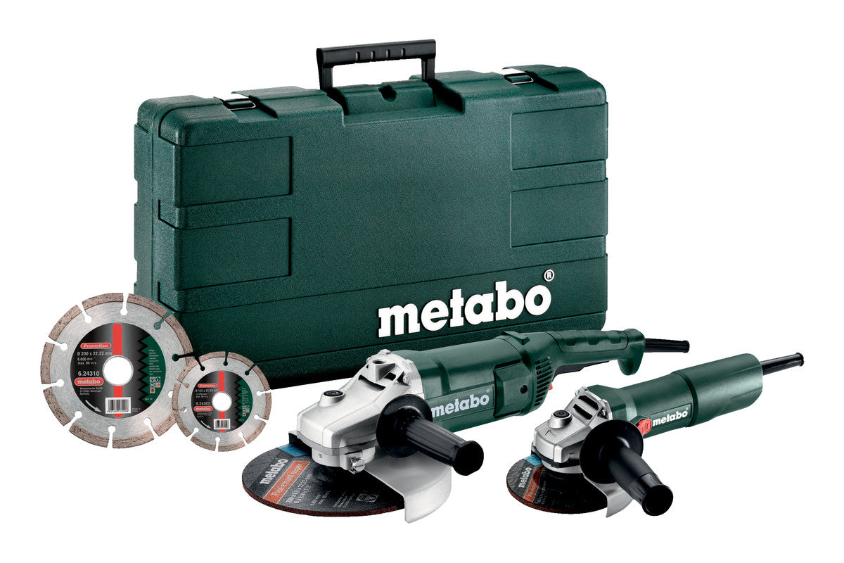 Metabo combo set we 2200-230 + w 750-125 (685172510) avec coffret et 2 disques abrasifs - 685172510